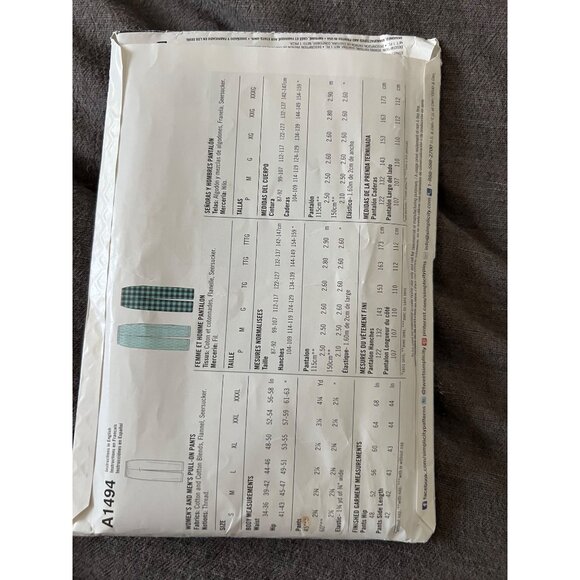Its So Easy Simplicity A1494 Unisex Pull-On Pants Sewing Pattern S-XXXL Cotton/B - Picture 2 of 4